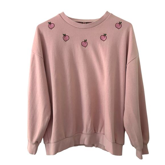 Vtg FRMD Products Applique Fruit Pink Vintage Sweatshirt Small Medium - Picture 1 of 5